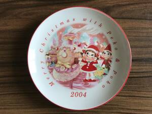 未使用！不二家 皿 ペコちゃん ポコちゃん クリスマスケーキ 2004イヤープレート