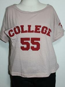 スワンジー SWANZY レディース 半袖 Ｔシャツ COLLEGE ピンク 新品 ワンサイズフリー(M)