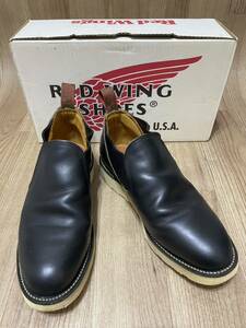 90s レッドウィング 8142 サイドゴア ブーツ ブラッククローム レザー ロメオ USA 7E (約25.0㎝) 黒 RED WING SHOES 箱付き