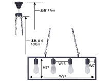 東谷 ペンダントライト ブラック W80×D4.5×H34 コード長さ 1m LHT-741 おしゃれ 照明 レトロ アンティーク メーカー直送 送料無料_画像2