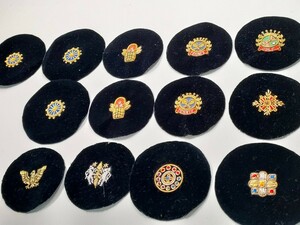 【手芸材料】●新品●高級な刺繍ピース●13枚●包みボタンやワッペン等に●送料120円●