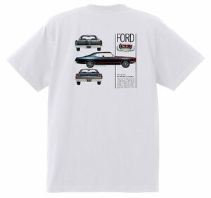 アドバタイジング フォード Ｔシャツ 729 白 1969 サンダーバード トリノ フェアレーン マスタング シェルビー