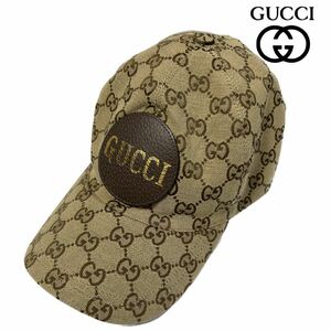 【送料無料◆美品レア】GUCCI キャップ 超希少XLサイズ メンズ 茶 ◆ グッチ 国内正規品 ケリングジャパン取扱品 茶 ブラウン ◆ 安価即決