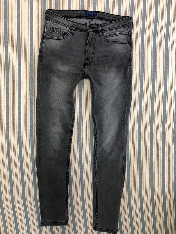 シルバーピーチ ZARA MANザラHWアンクルテーパードブラックスキニー