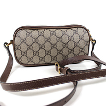 グッチ　オールドグッチ ショルダーバッグ GUCCI ポシェット 茶　ポシェット　斜め掛けかばん　GG柄 q837_画像2