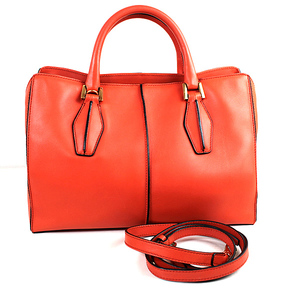  Tod's tote bag handbag shoulder bag 2WAY diagonal .. bag orange ultimate beautiful goods q854