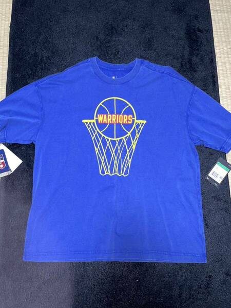 即決 送料無料 新品同様タグ付き NBA ゴールデンステイト ウォーリアーズ Tシャツ ナイキ製 XLサイズ 定価4,000円 ブルー 青