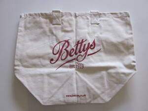 英国　イギリス　UK　Bettys　cafe Tea Room 　ベティーズ　カフェ　ティールーム　エコバッグ　バッグ　トート　刺繍　ロゴ　パンフレット