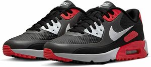 25.5cm●NIKE ナイキ GOLF ゴルフ エア マックス AIR MAX 90 G 白 黒 赤 スパイクレス ゴルフシューズ CU9978-010