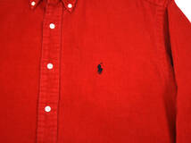 1990s Ralph Lauren BLAIRE L/S Corduroy shirts S(大きめ) Red オールドラルフローレン 長袖コーデュロイシャツ レッド 赤_画像4