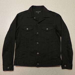 UNIQLO ユニクロ 黒 ブラック ストレッチコットン トラッカージャケット Sz.L 古着 即決★h