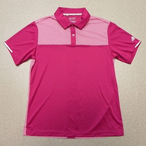 ADIDAS GOLF アディダスゴルフ 半袖ポロシャツ climachill 濃いピンク系 L/G ゴルフウェア メンズ★即決★h