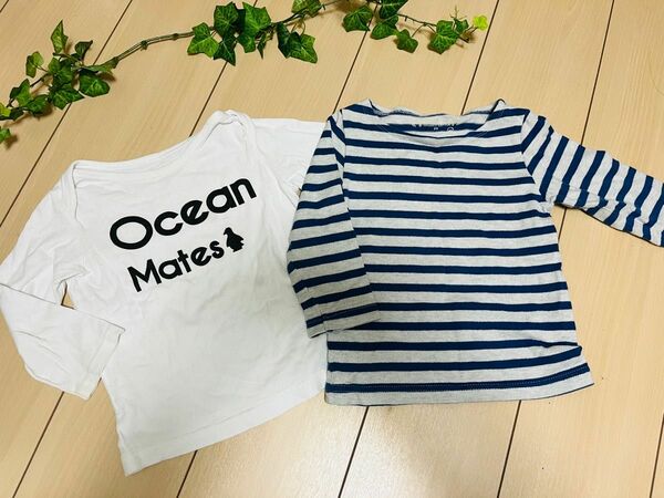 コムサ＆ボーダー　長袖Tシャツ ロンT 90サイズ　２枚セット！　まとめて　