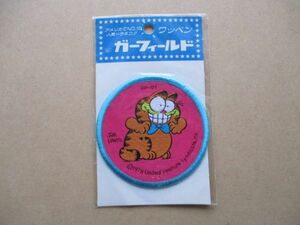 70s ガーフィールド Garfield ワッペン/レトロ昭和コミックJim Davis猫ネコねこCATアニメ漫画ジム・デイビスpatch刺繍ビンテージ S95