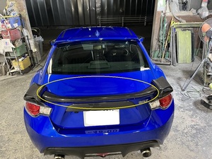 新作　綾織　カーボン　BRZ 86 ハチロク　前期　ZN6 ZC6 STIより大きめ　ガーニーフラップ　純正リアウィング用　センターサブウィング　