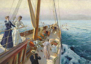 Art hand Auction New Leblanc Stewart Yachts Sailing in the Mediterranean Sea Special Technique High Quality Print in Wooden Frame 3 Main Features Special Price 1980 Yen (Shipping Included) Buy Now, Artwork, Painting, others