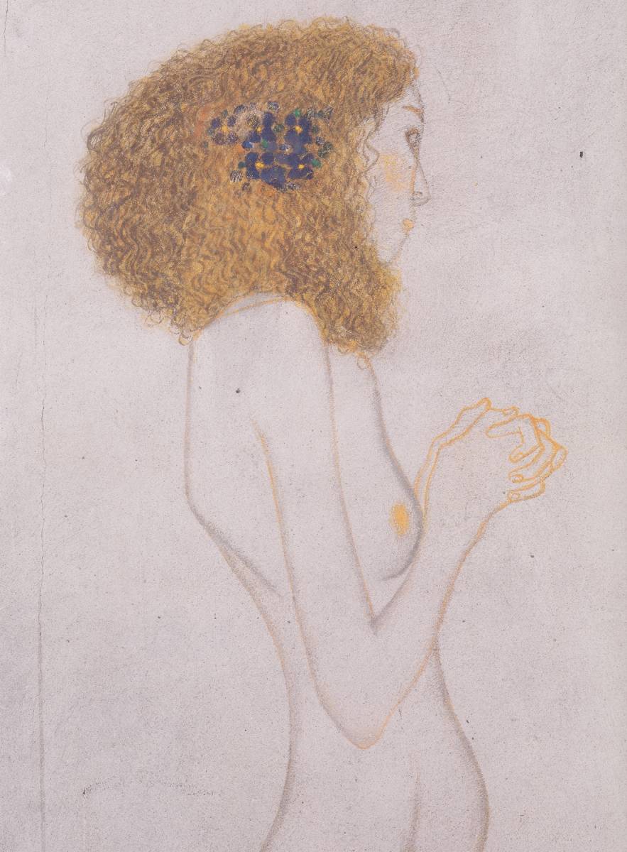 Nueva impresión de alta calidad con técnica especial de Mujer joven de Klimt con marco de madera y tres características principales, incluido el procesamiento fotocatalítico. Precio especial 1980 yenes (envío incluido) Cómprelo ahora, Obra de arte, Cuadro, otros