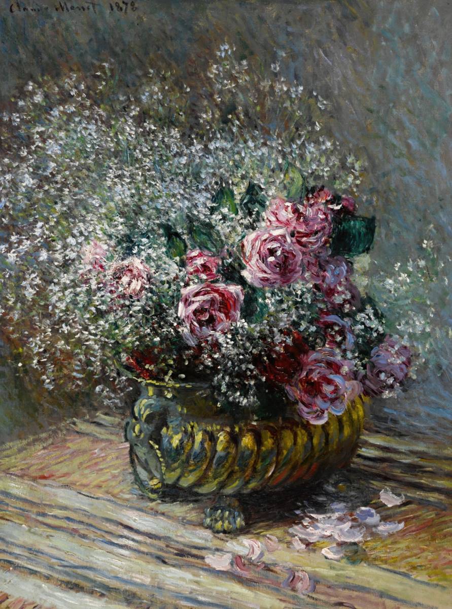 Les nouvelles Fleurs dans un vase de Monet imprimées selon des techniques spéciales, cadre en bois de haute qualité, traitement photocatalytique, et trois autres fonctionnalités majeures. Prix spécial 1980 yens (frais de port inclus) Achetez-le maintenant, Ouvrages d'art, Peinture, autres