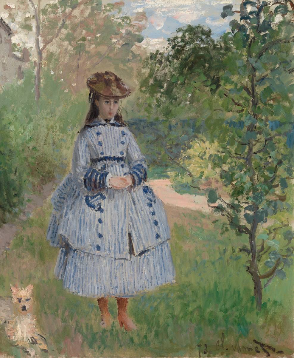 New Monet's Girl with a Dog high-quality print using special techniques, wooden frame, photocatalytic processing, and other three major features, special price 1980 yen (shipping included) Buy it now, Artwork, Painting, others
