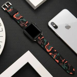  Apple часы Apple watch для наручные часы частота камуфляж камуфляж 42mm~45mm для серии 8 7 6 5 4 камуфляж orange 