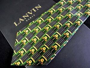 E0748R●美品●【花・ヒマワリ・向日葵】ランバン【LANVIN】ネクタイ