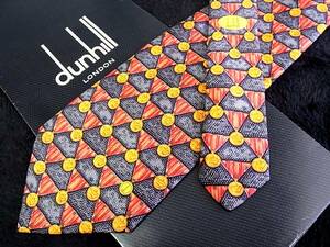 E0754R●美品●【ｄunhill】ダンヒル【ｄロゴ入・船】ネクタイ