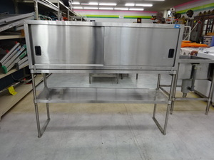 0353 * Fukuoka departure * pickup limitation * tanicota Nico -* stainless steel shelves + cupboard W1500×D400×H1260mm * business use kitchen equipment store articles 