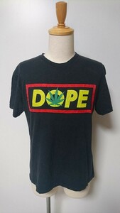 ☆DOPE ドープ プリント Tシャツ 半袖 ブラック【M】古着　　　　◆8624◆