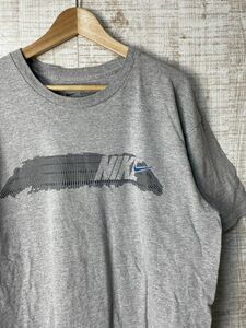 ☆ビッグサイズ US古着 NIKE ナイキ Tシャツ プリント グレー【XL】コットン　　　　◆3705◆