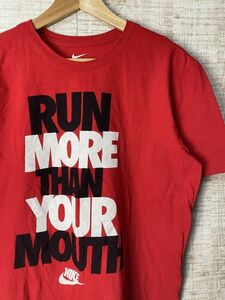 ☆US古着 NIKE ナイキ Tシャツ プリント スポーツ レッド赤【L】コットン　　　　◆3709◆