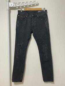 [DIESEL] TEPPHAR 085AJ SLIM CARROT ストレッチスリム ダメージ加工 ブラックデニムパンツ 30 ディーゼル