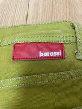 美品☆[barassi MILANO] デザインポケット ヴィンテージ加工 ストレッチ カラーデニムパンツ 85 イエローグリーン バラシ_画像3