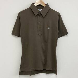 vivienne westwood MANo-b embroidery heaven . polo-shirt khaki made in Japan 44 (S size ) Vivienne Westwood man cut and sewn 3030260