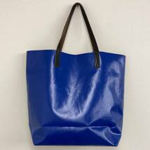 MARNI マルニ TRIBECA バイカラー ショッピングバッグ トートバッグ PVCレザー ブラック ブルー トライベッカ カバン 鞄 かばん 2090424_画像2