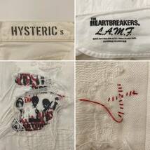 HYSTERIC GLAMOUR HB/UR加工 HEART BREAKERS ダメージ加工 デニムパンツ 白 レディース Sサイズ ヒステリックグラマー クラッシュ 2080210_画像5