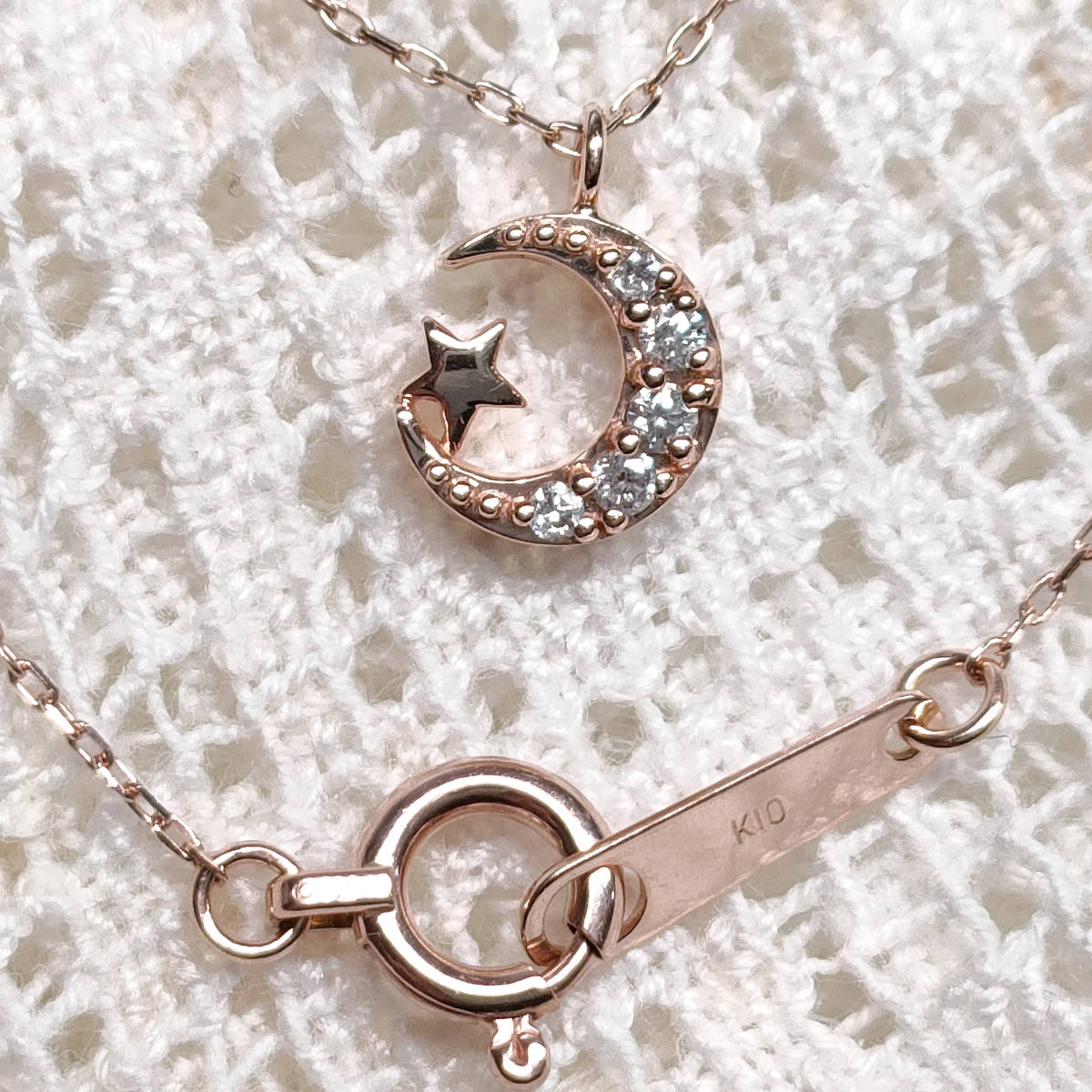 気に入って購入 美品 カナル4℃ K18PG ダイヤ 0.287ct ネックレス