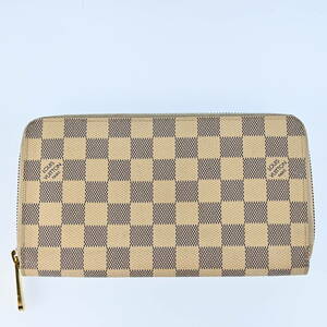 LOUISVUITTON ルイヴィトン ダミエ アズール　ジッピー オーガナイザー 長財布　アイボリー　N1470A504