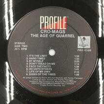 LP Cro-Mags / The Age Of Quarrel PRO-1218 Profile Records US Hardcore NYHC クロマグス ジ・エイジ・オブ・クオーレル_画像6