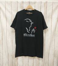 Disney's 90s BEAUTY AND THE BEAST THE BROADWAY MUSICAL 美女と野獣 USA製 半袖Tシャツ ブラック Lサイズ ディズニー 古着 米国製 刺繍_画像1