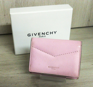 GIVENCHY ジバンシイ 三つ折り財布 ウォレット ピンク × レッド バイカラー レディース [箱あり]