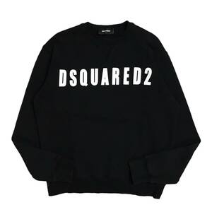 DSQUARED2 ディースクエアード ロゴプリント スウェット プルオーバー S74GU0306 S25030 900 ブラック サイズL 店舗受取可