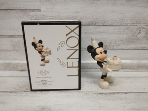 LENOX レノックス 置物　ミッキー　Mickey's Happy Birthday To You August　ミッキー誕生日おめでとう　約12.19cm 付属品は画像の物が全て