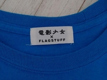 FLAGSTUFF × 電影少女 VIDEO GIRL ビデオガール ドキドキver 袖プリント 長袖Tシャツ ブルー Lサイズ_画像3