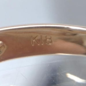 【新品仕上げ済/ソーティング付】 K18 天然フェルスパー クリアストーン リング 約11.5号 1.8gの画像5