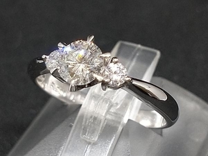 鑑定書付き Pt900 ダイヤモンド デザイン リング 指輪 プラチナ D0.454 0.13ct 3.0g #10 店舗受取可