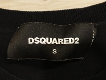 DSQUARED2 ディースクエアード ニット 半袖 S71HA0902 ロゴ 刺繍 ブラック イタリア製 サイズS 店舗受取可_画像6