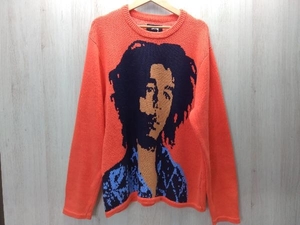 STUSSY/ステューシー　 BOB MARLEY SWEATER/ボブマーリーセーター　”Red”　ニット　クルーネック　コットン　90s　サイズM