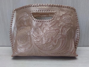 Carving Tribes/ Carving Drive s Grace Continental 2WAY handbag shoulder sculpture hand stitch Mexico worker . floral print 