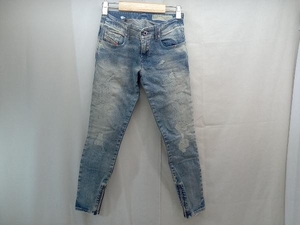 DIESEL グルーピージップ スキニーパンツ デニム WASH0830J STRETCH ダメージ加工