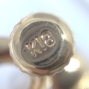 K18 ダイヤモンド 0.03ct×2 カラーストーン イヤリング 約4.1gの画像5